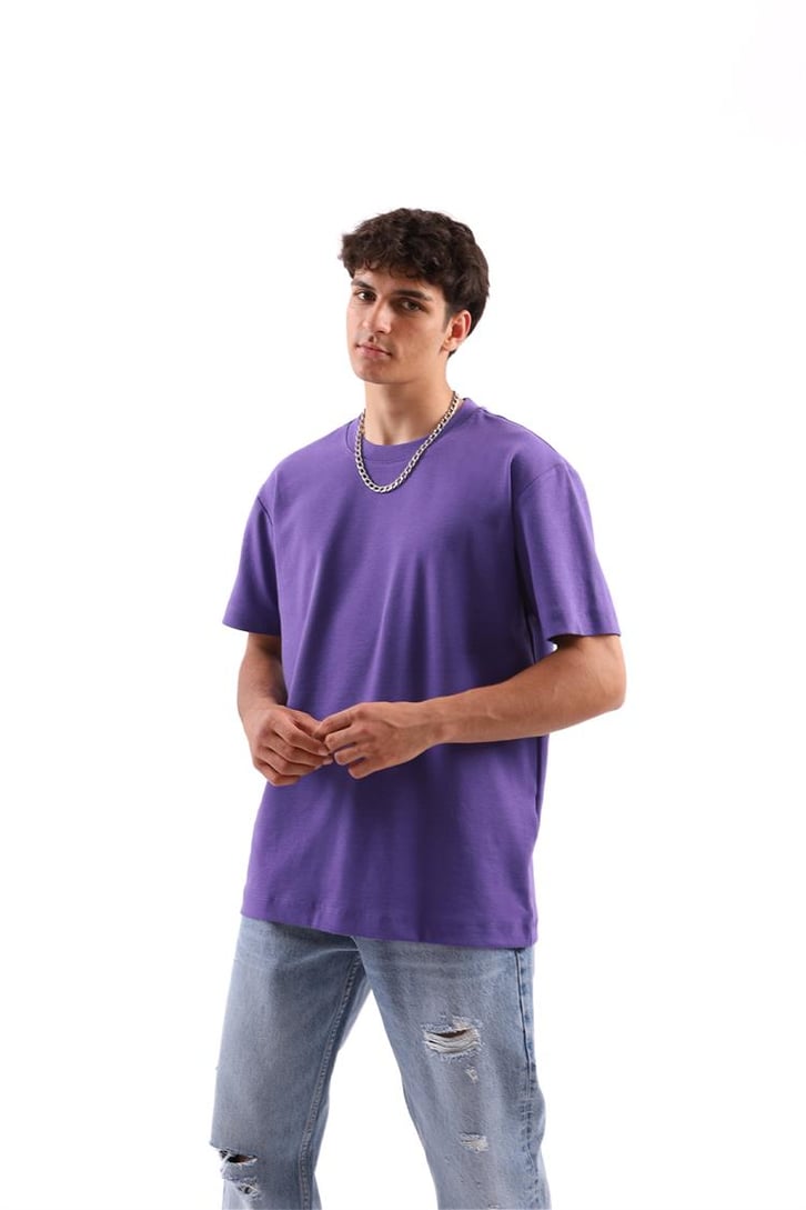 Basic Mor Regular Fit Tişört
