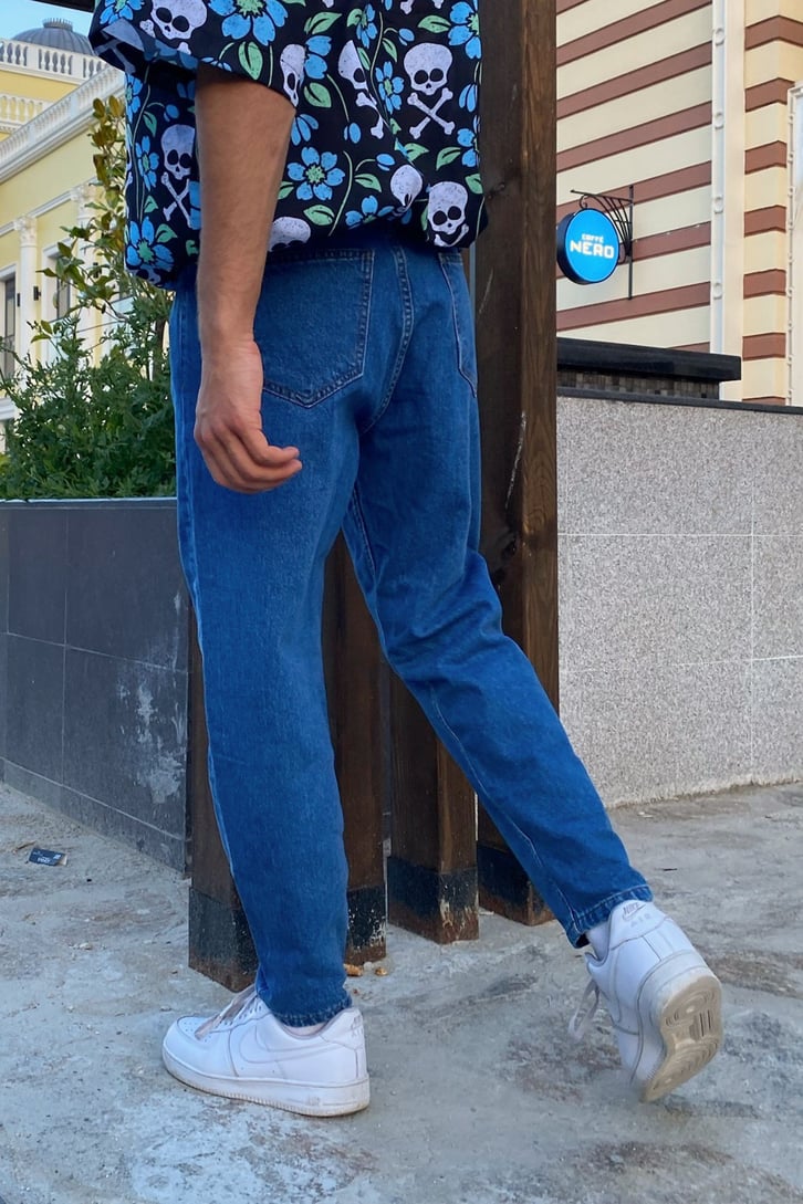 Basic Navy Blue Mom Jean