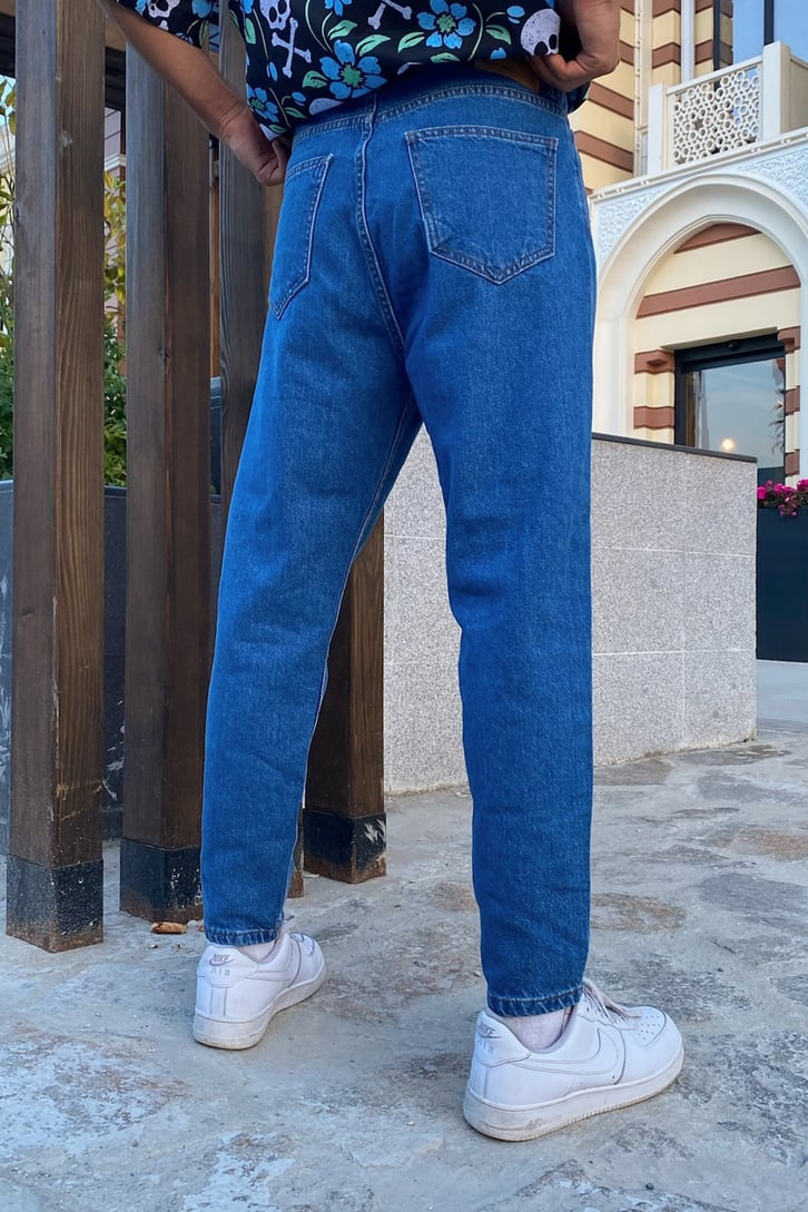 Basic Navy Blue Mom Jean