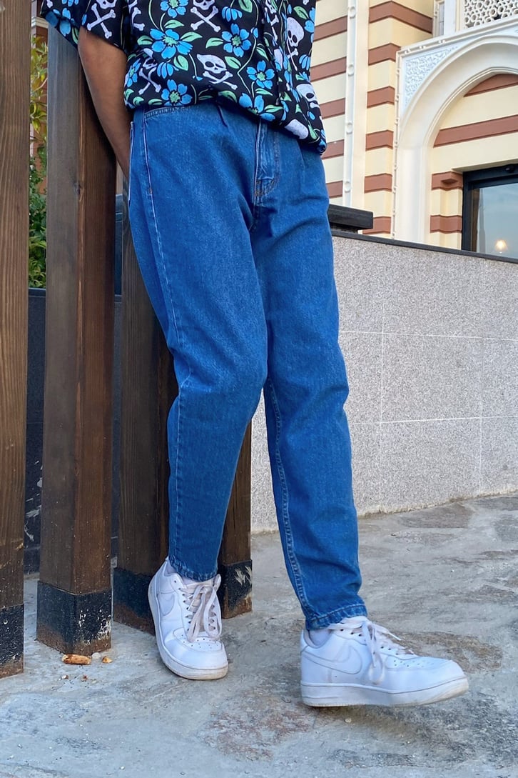 Basic Navy Blue Mom Jean