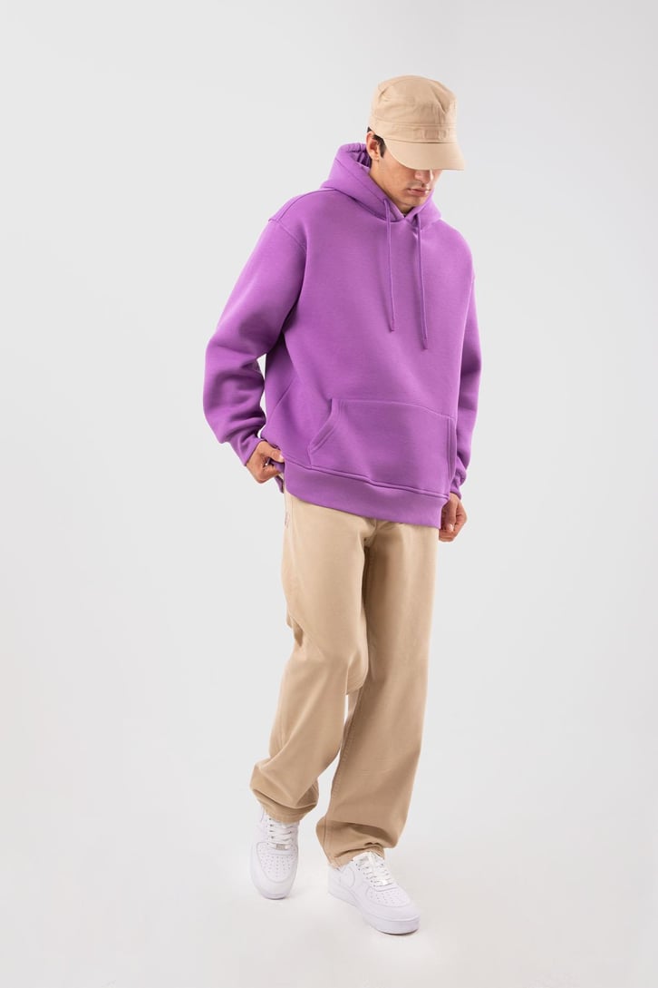 Basic Oversize Mor Hoodie