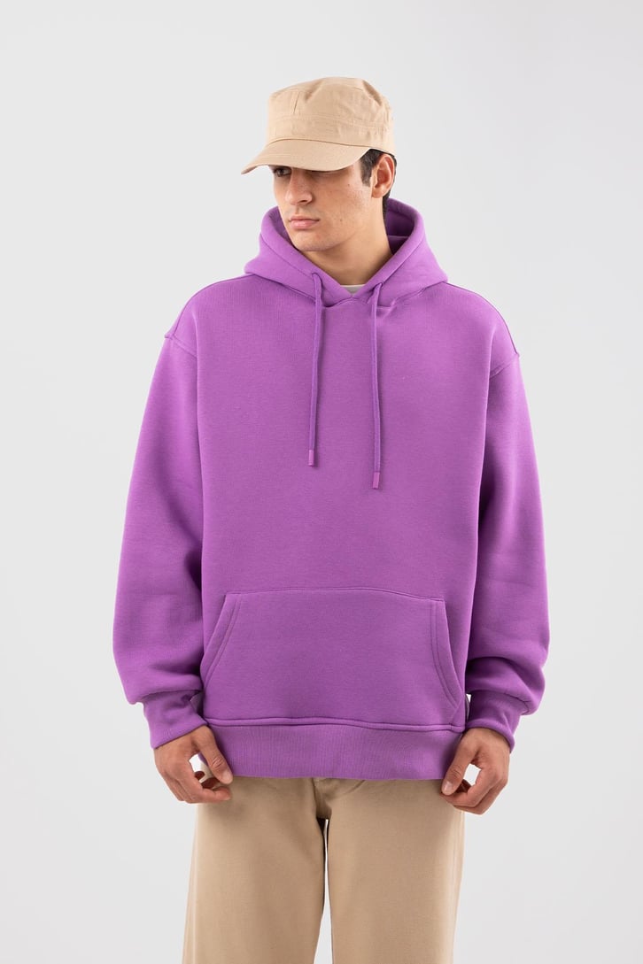 Basic Oversize Mor Hoodie