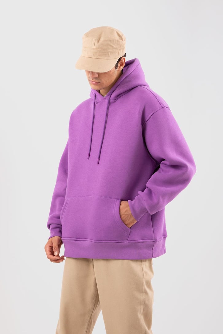 Basic Oversize Mor Hoodie