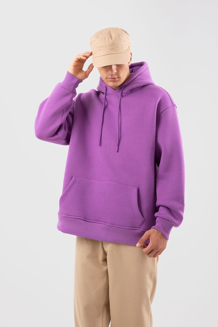 Basic Oversize Mor Hoodie