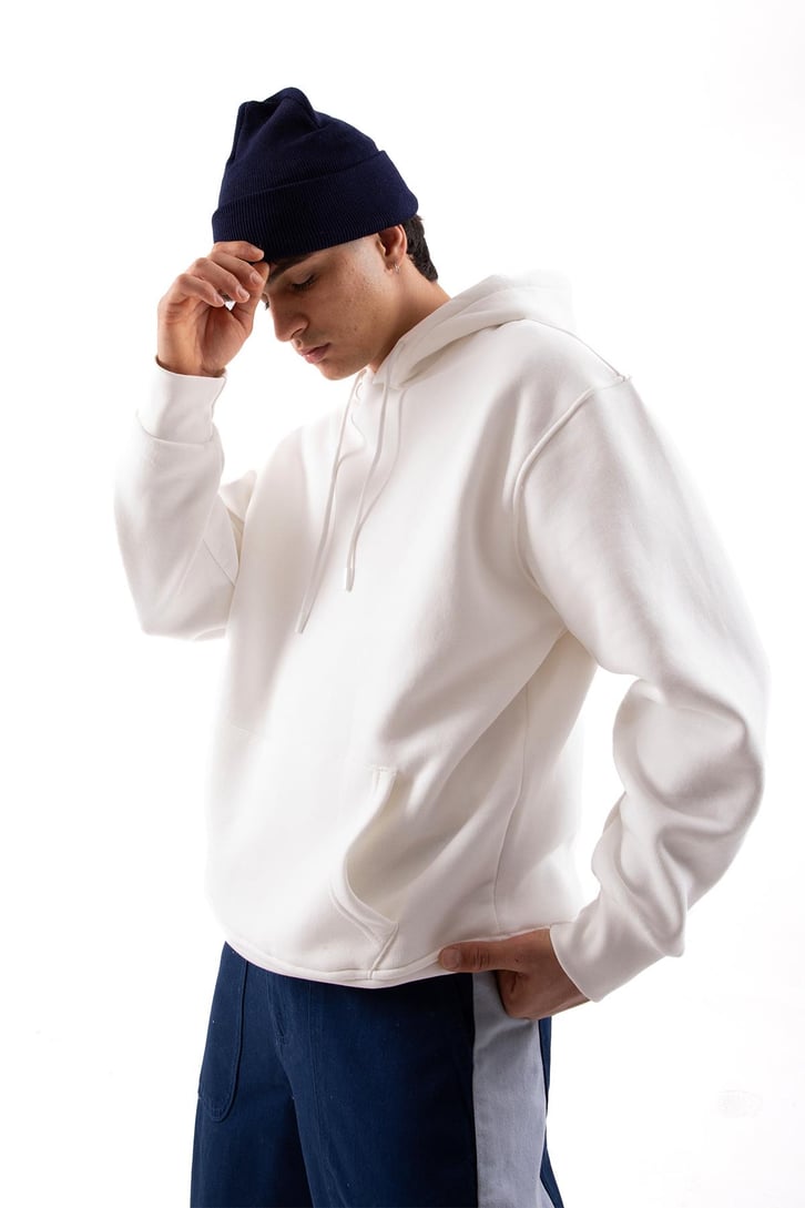 Basic Oversize Yeşil Hoodie