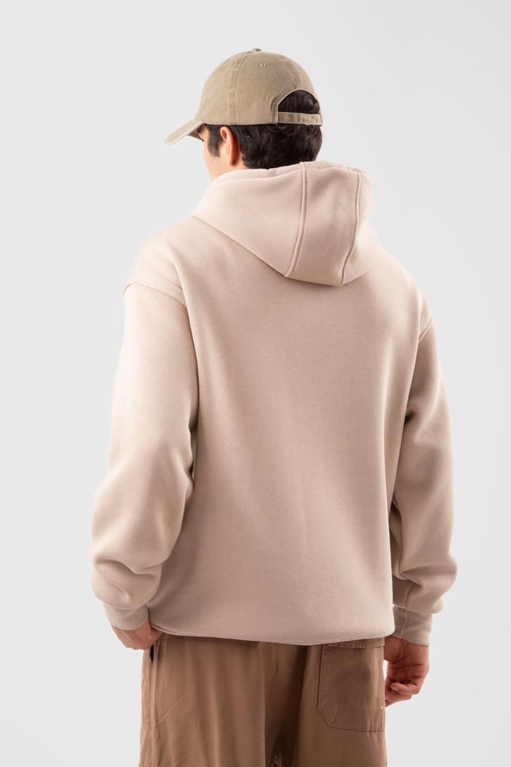 Basic Oversize Yeşil Hoodie