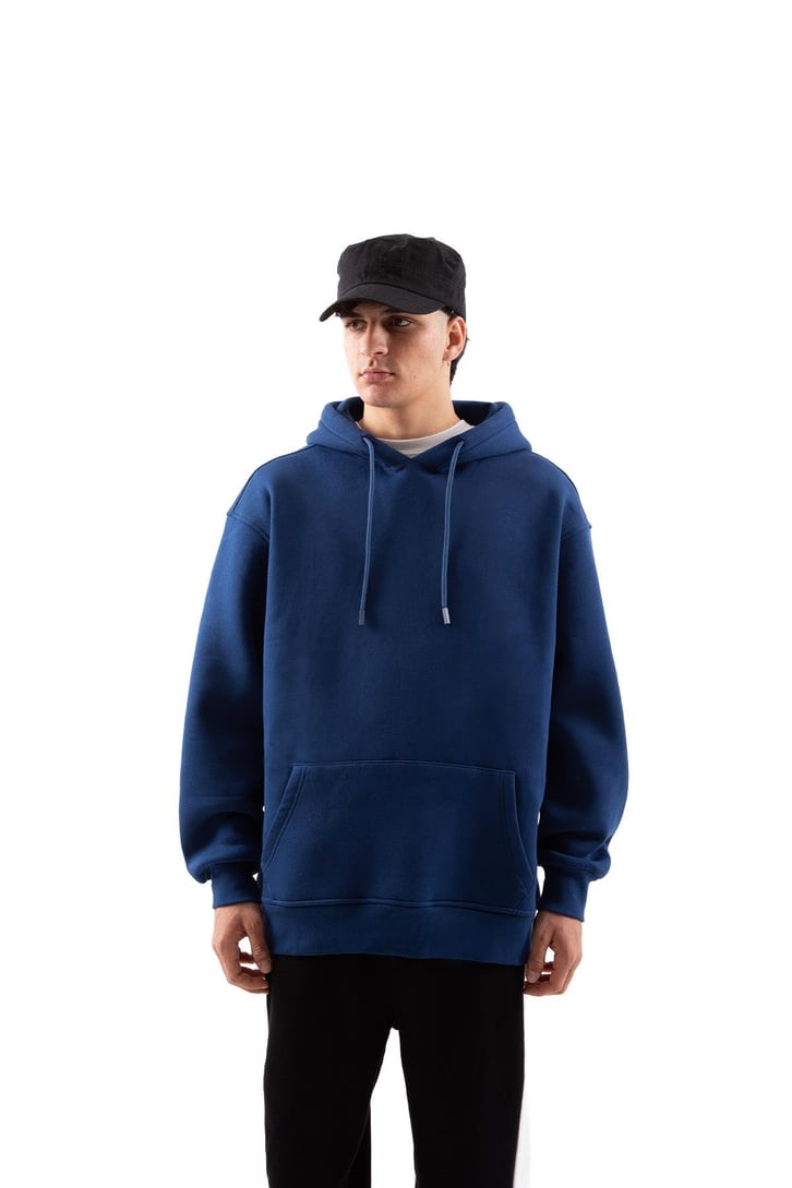 Basic Oversize Yeşil Hoodie