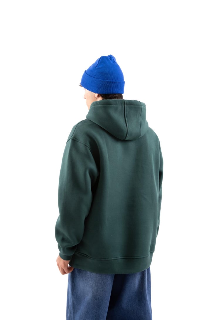 Basic Oversize Yeşil Hoodie