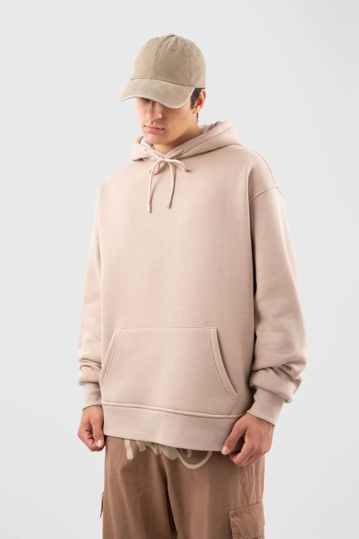 Basic Oversize Yeşil Hoodie