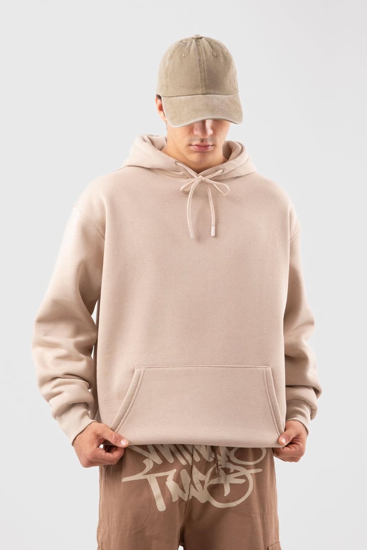Basic Oversize Yeşil Hoodie