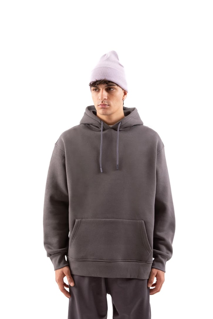 Basic Oversize Yeşil Hoodie