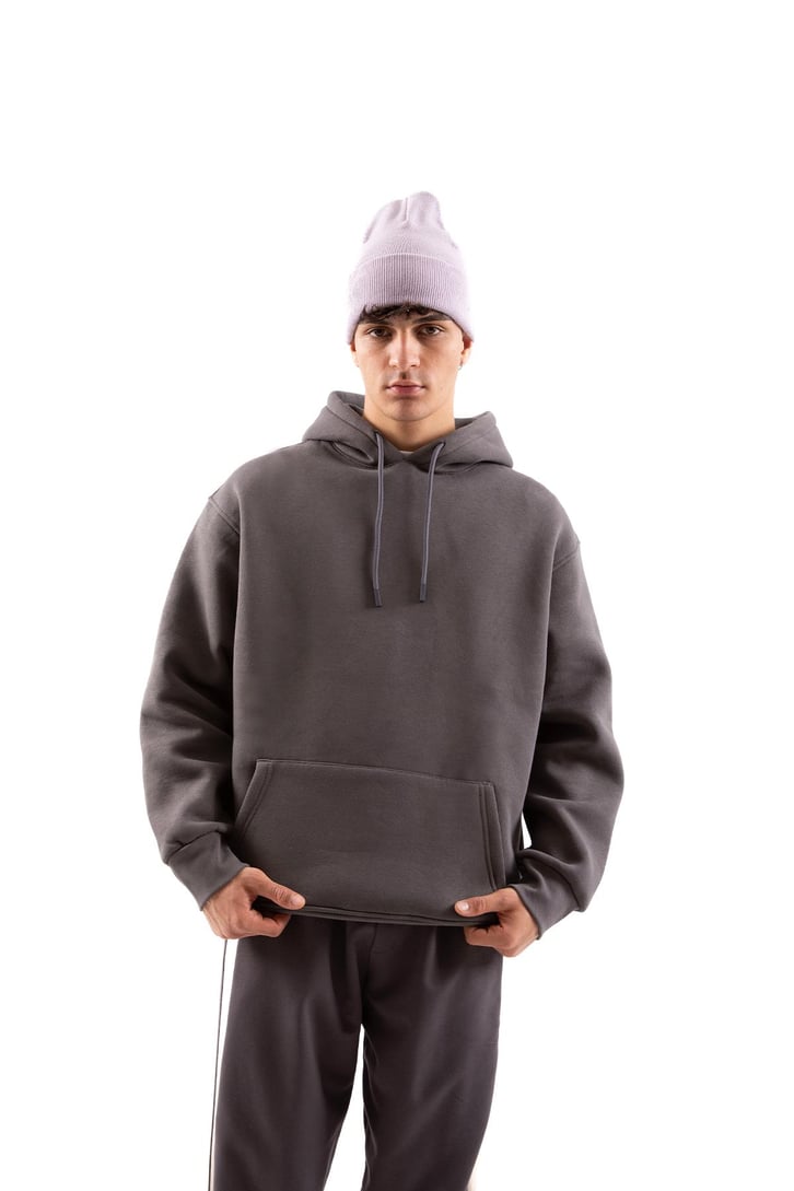 Basic Oversize Yeşil Hoodie