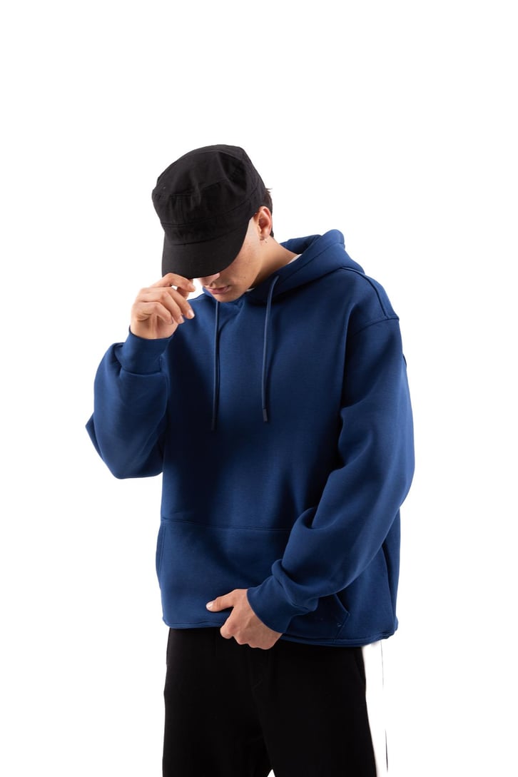 Basic Oversize Yeşil Hoodie
