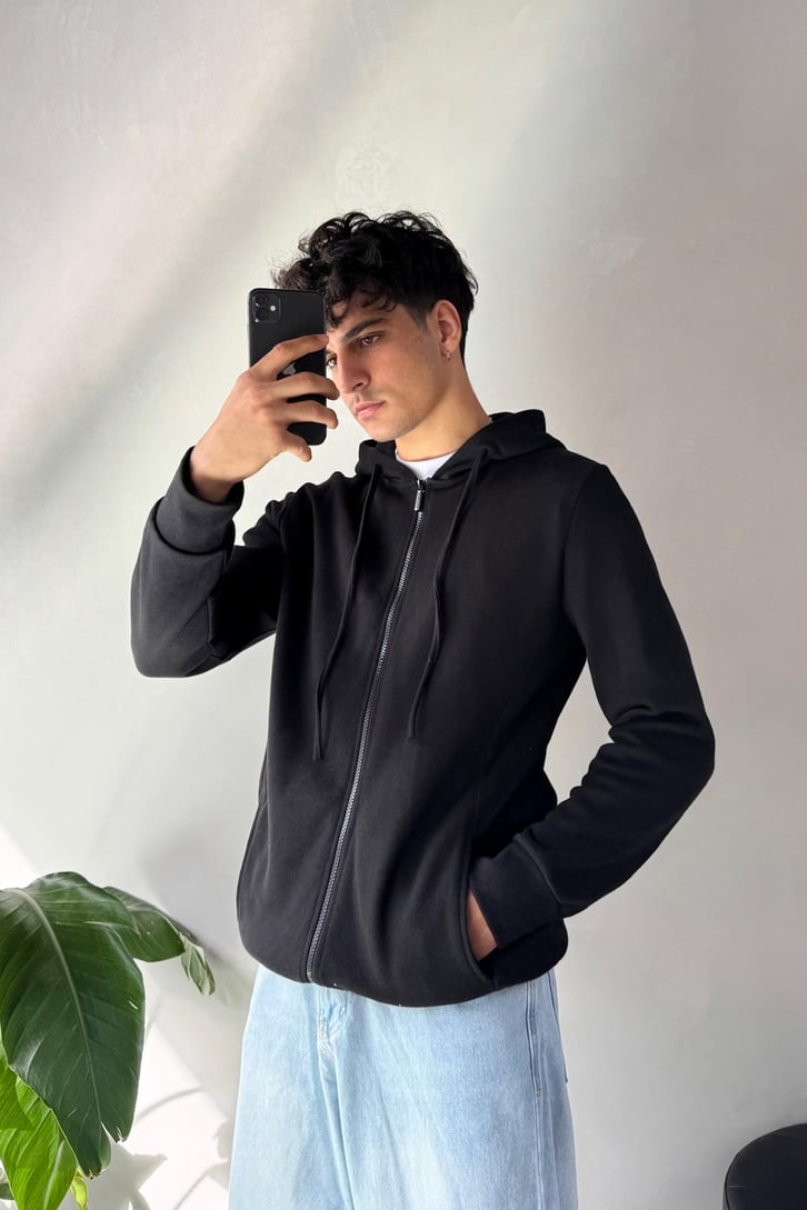 Basic Oversize Zip Hoodie