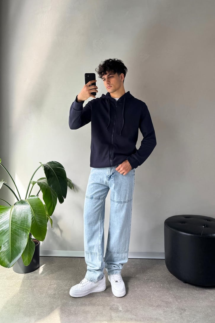 Basic Oversize Zip Hoodie