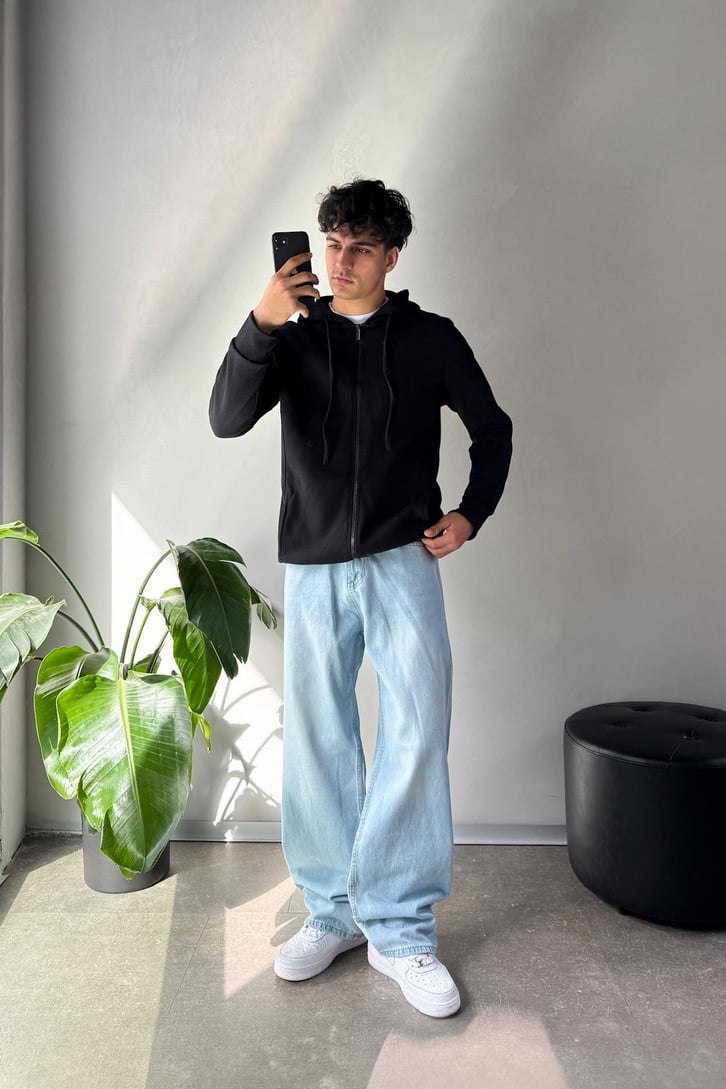 Basic Oversize Zip Hoodie