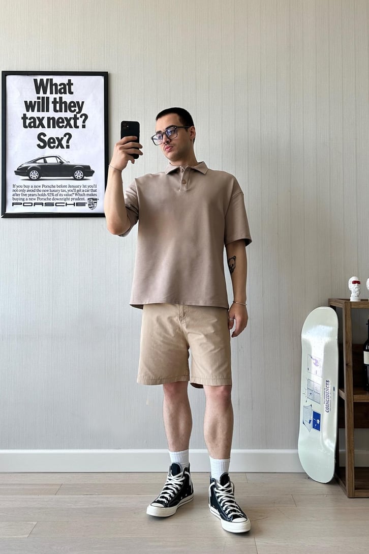 Basic Polo Yaka Oversize Tişört