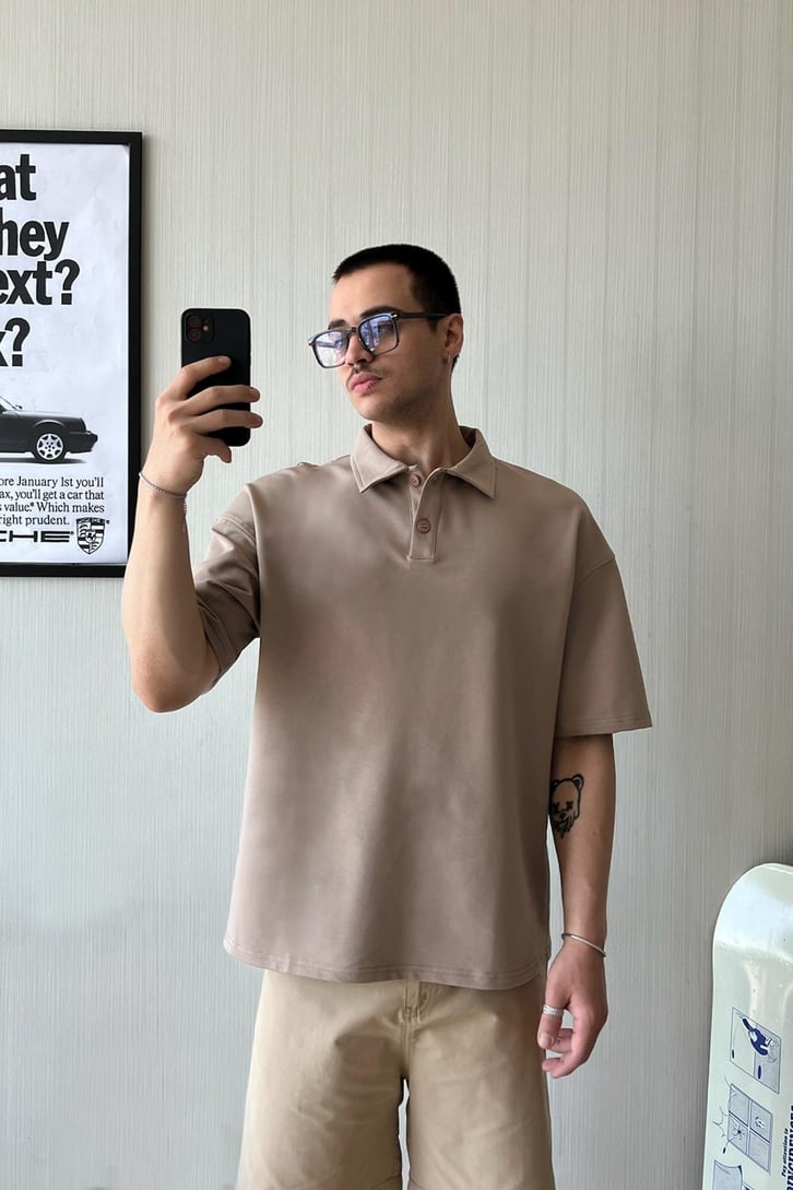 Basic Polo Yaka Oversize Tişört