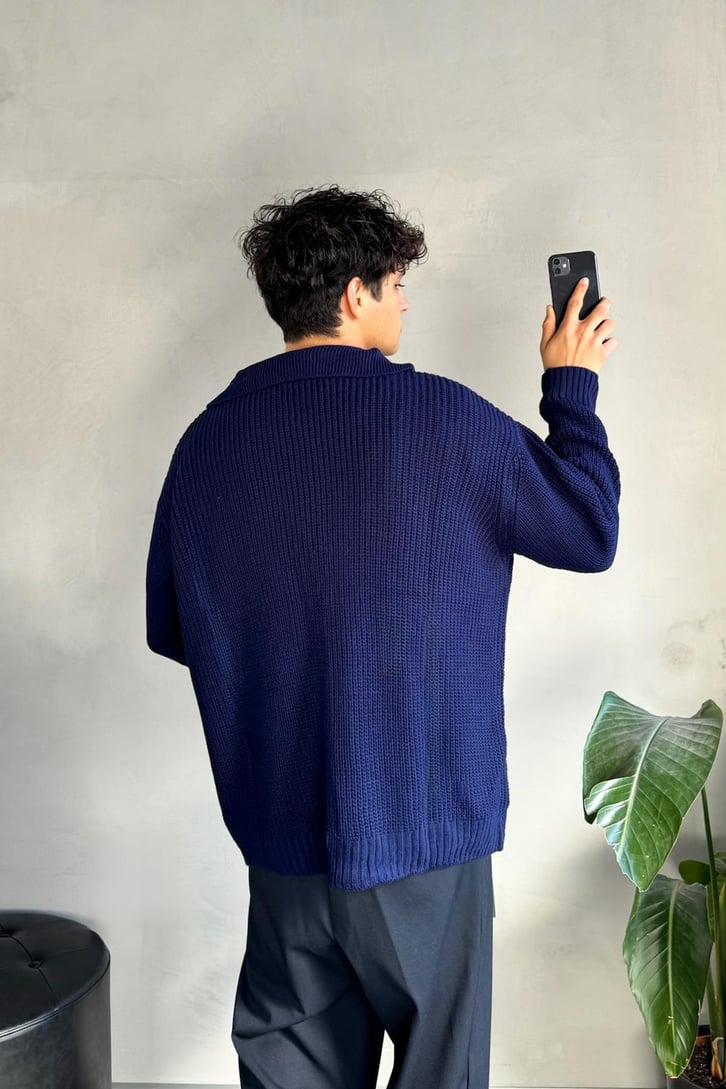 Basic Polo Yaka Triko Kazak
