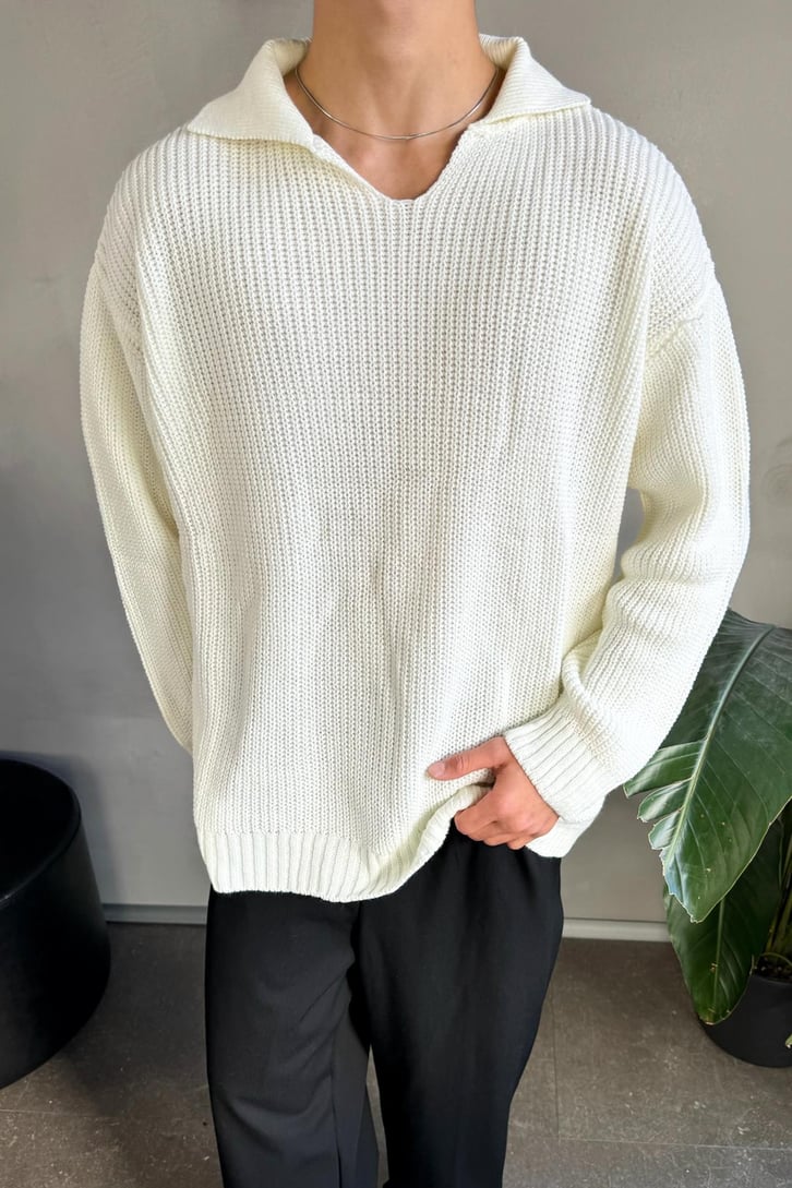 Basic Polo Yaka Triko Kazak