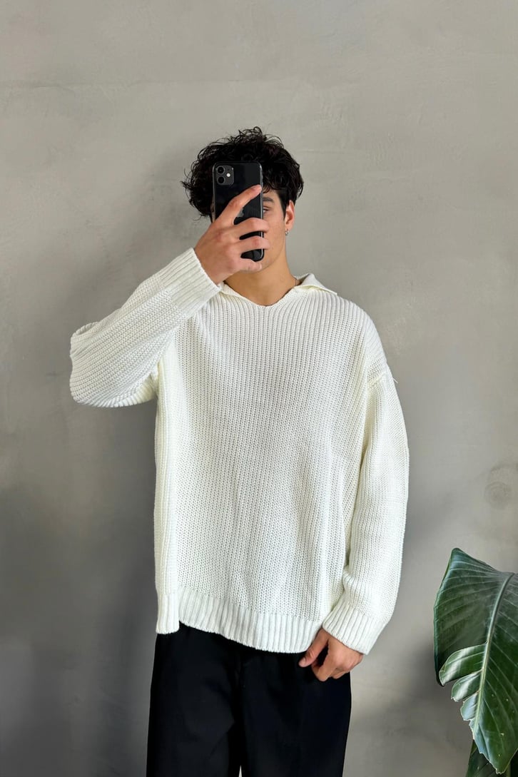Basic Polo Yaka Triko Kazak