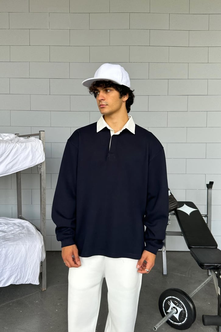 Basic Polo Yaka Uzun Kol Tişört