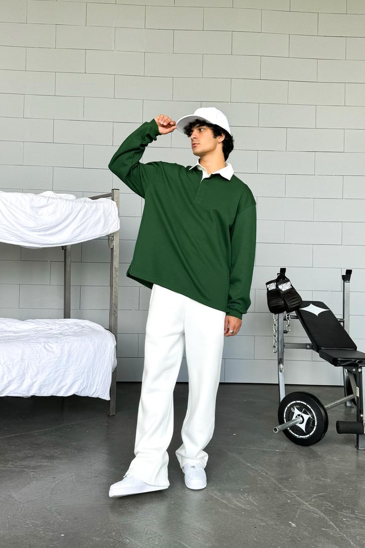 Basic Polo Yaka Uzun Kol Tişört