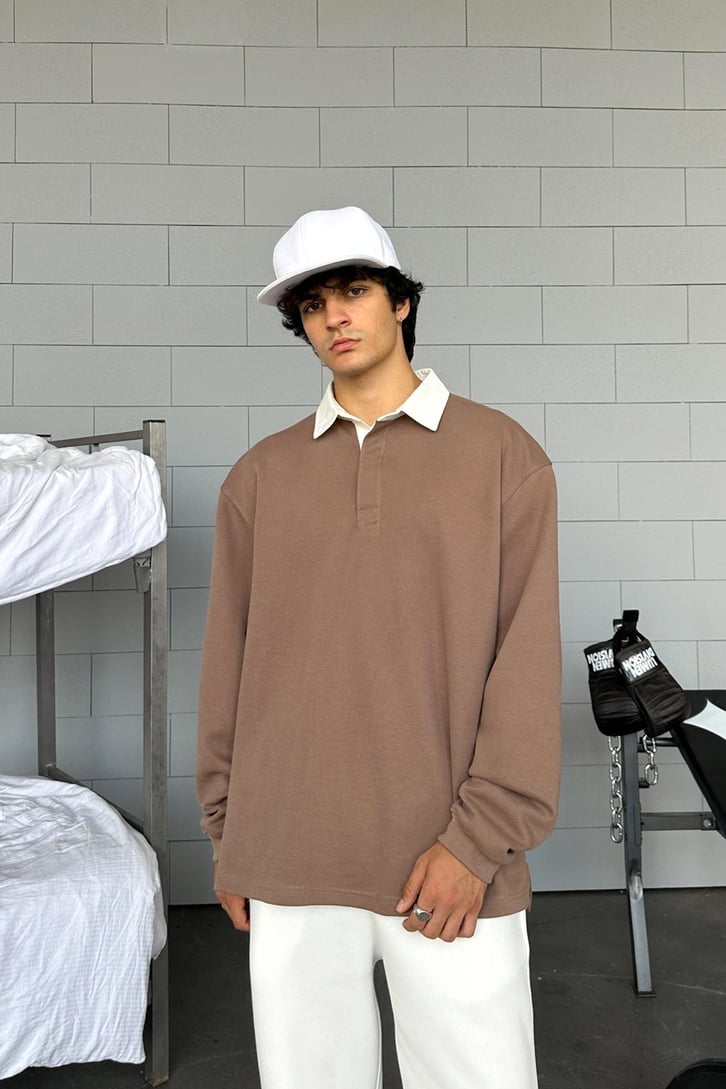 Basic Polo Yaka Uzun Kol Tişört
