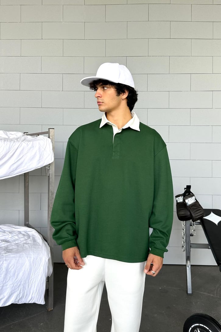 Basic Polo Yaka Uzun Kol Tişört