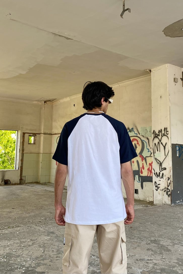 Basic Reglan Kol Beyaz Oversize Tshirt
