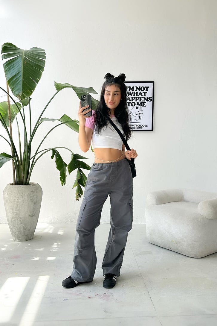 Basic Reglan Kol Pembe Crop