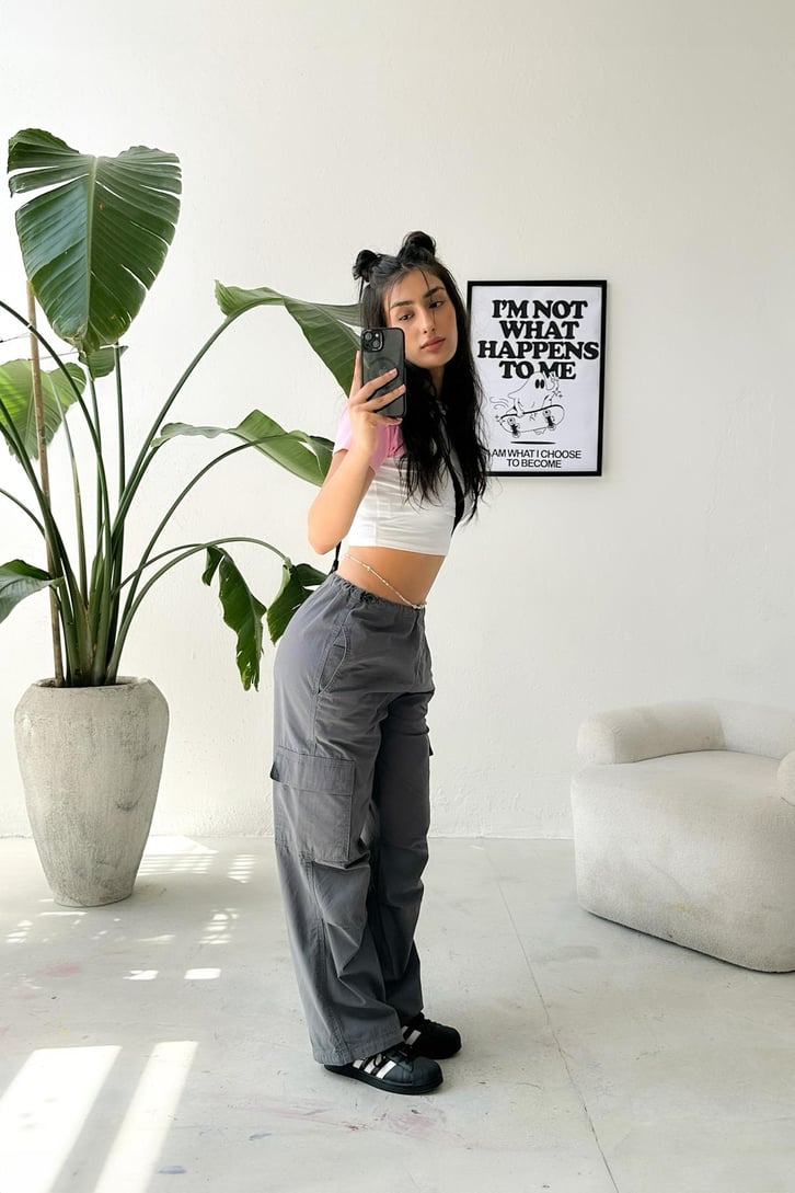 Basic Reglan Kol Pembe Crop