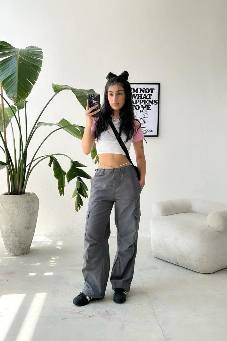 Basic Reglan Kol Pembe Crop