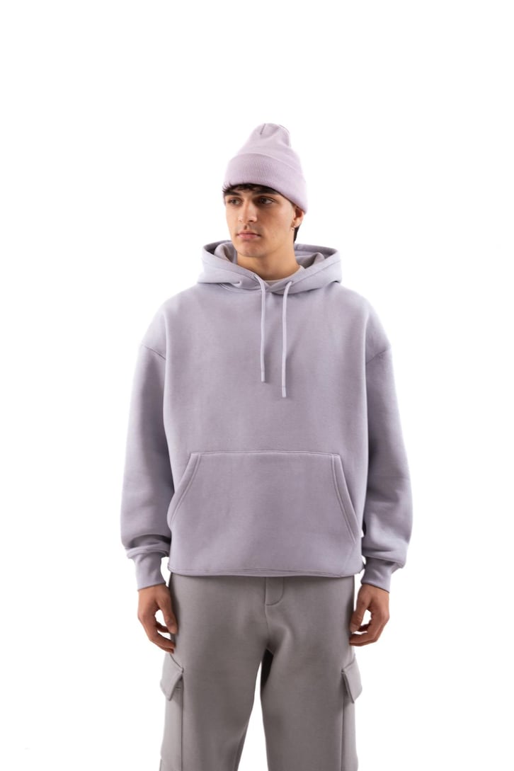 Basic Relax Buz Gri Fit Hoodie