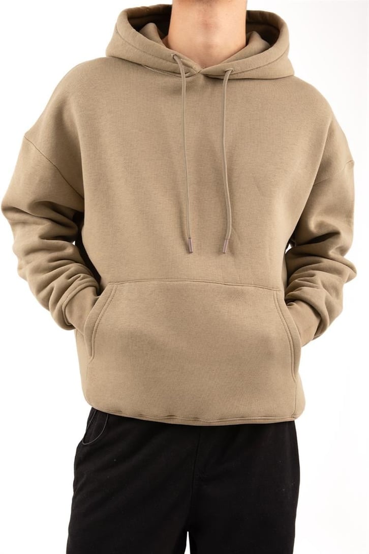 Basic Relax Fit Beyaz Hoodie