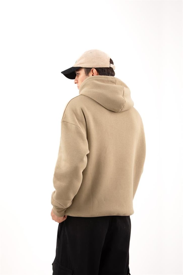 Basic Relax Fit Beyaz Hoodie