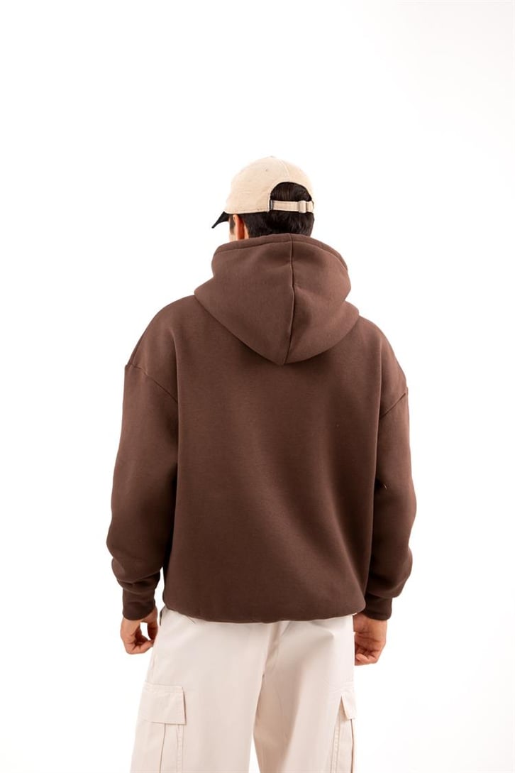 Basic Relax Fit Beyaz Hoodie