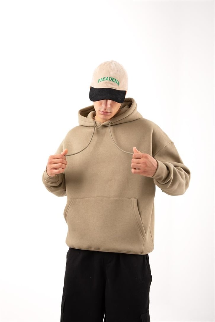 Basic Relax Fit Beyaz Hoodie