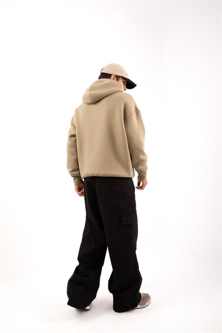 Basic Relax Fit Beyaz Hoodie