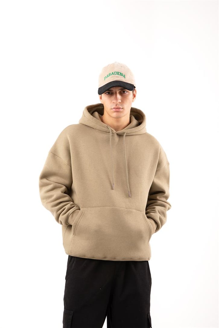 Basic Relax Fit Beyaz Hoodie