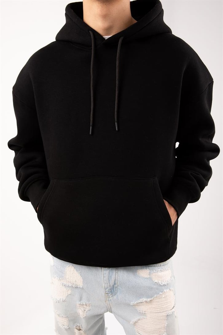 Basic Relax Fit Kırmızı Hoodie