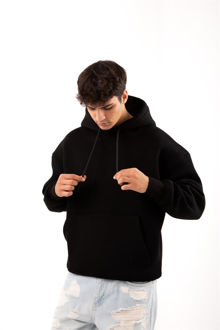 Basic Relax Fit Kırmızı Hoodie
