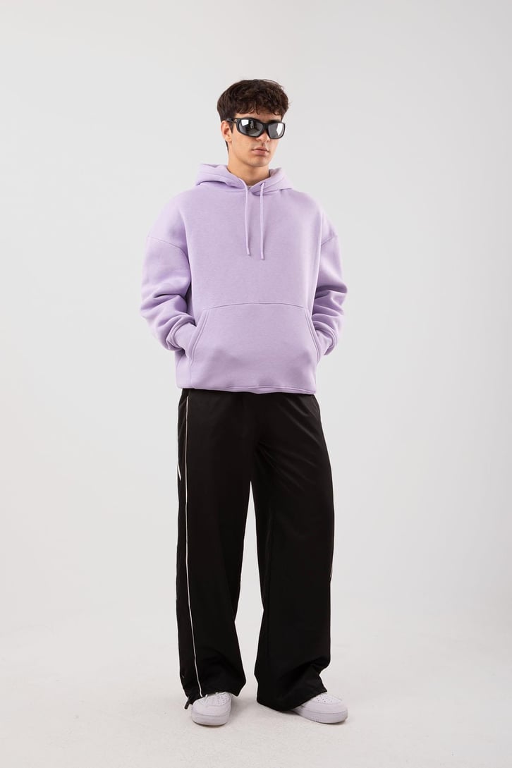 Basic Relax Fit Lila Hoodie