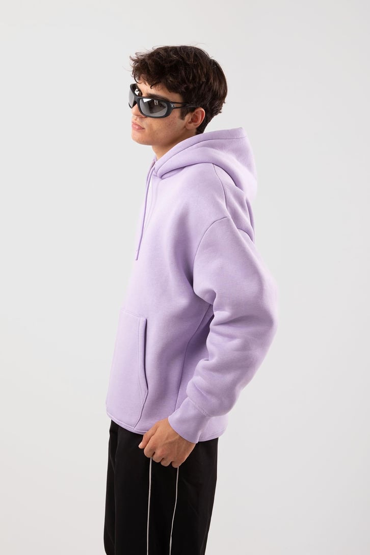 Basic Relax Fit Lila Hoodie