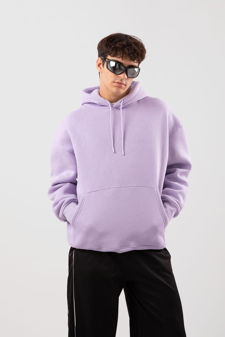 Basic Relax Fit Lila Hoodie