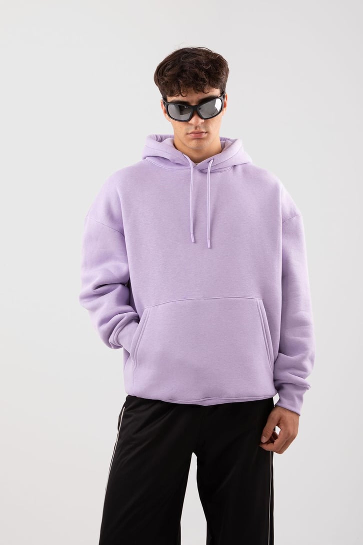 Basic Relax Fit Lila Hoodie