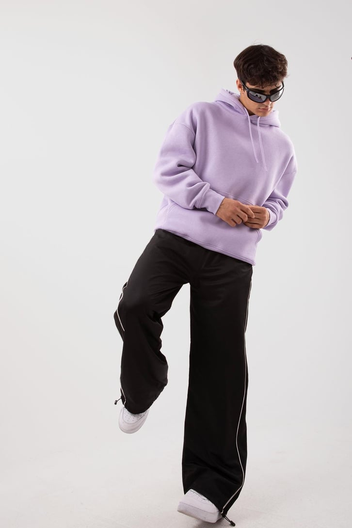 Basic Relax Fit Lila Hoodie