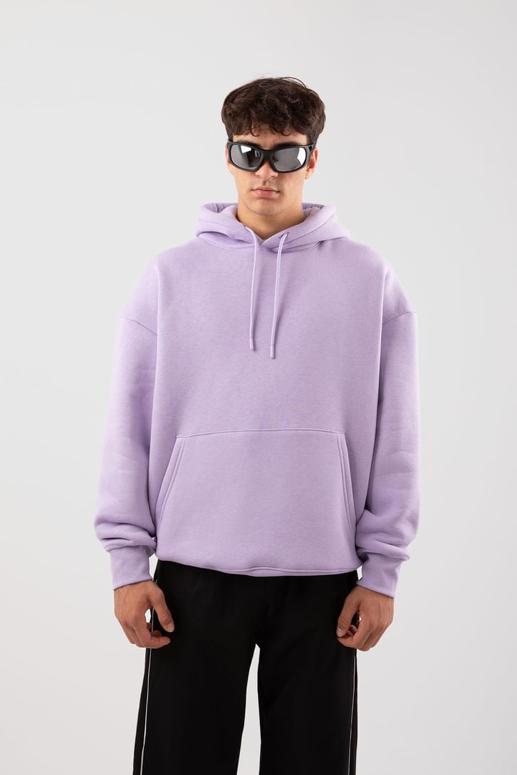 Basic Relax Fit Lila Hoodie