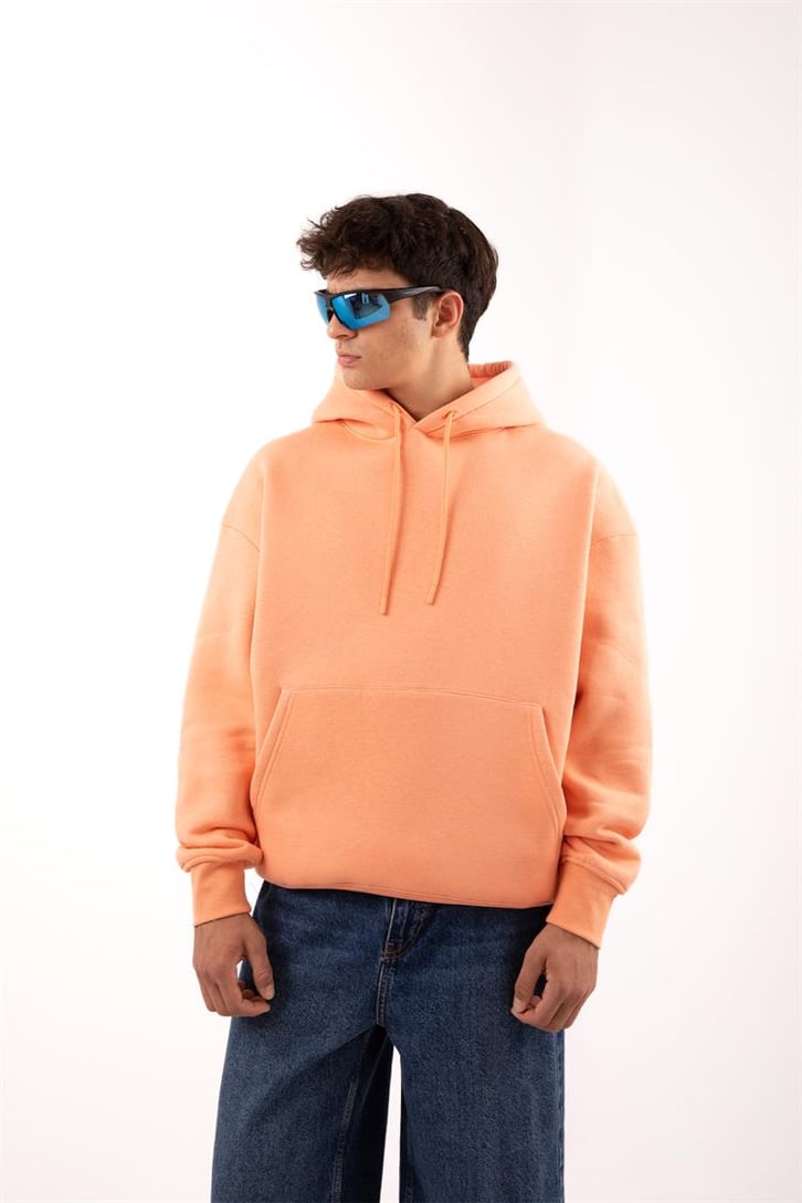 Basic Relax Fit Turuncu Hoodie