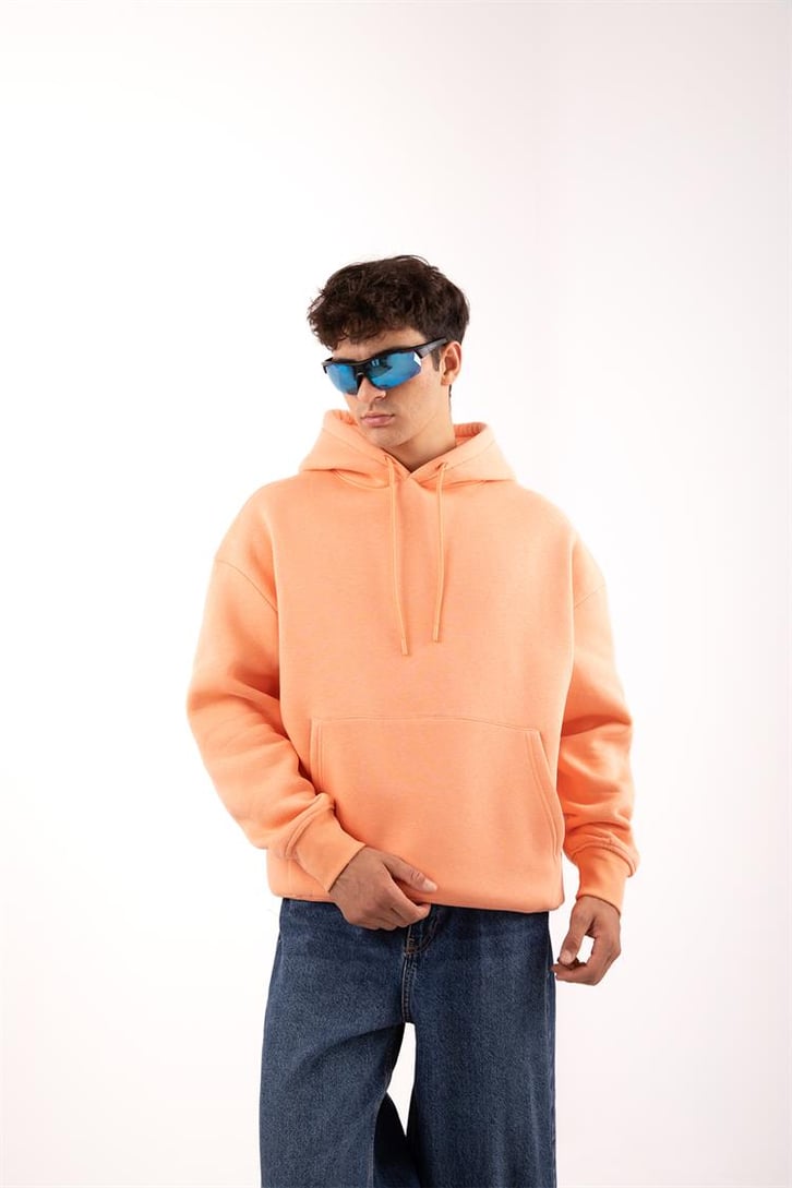 Basic Relax Fit Turuncu Hoodie